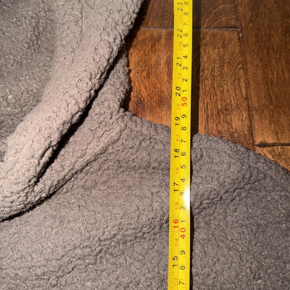 SKIMS Jacket Womens Medium Brown Teddy Sherpa Fleece Cropped Full Zip Hoodie - Picture 6 of 6